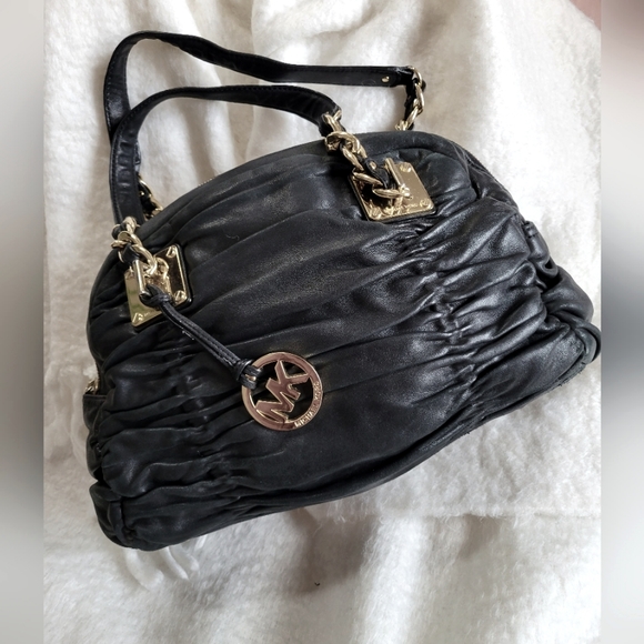 Michael Kors - Black Leather Handbag - Picture 1 of 4